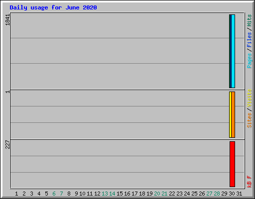 Daily usage for June 2020