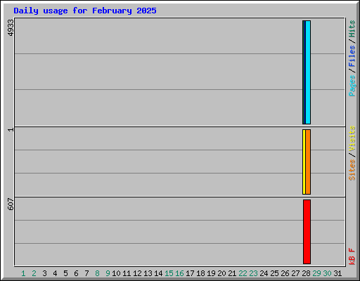 Daily usage for February 2025