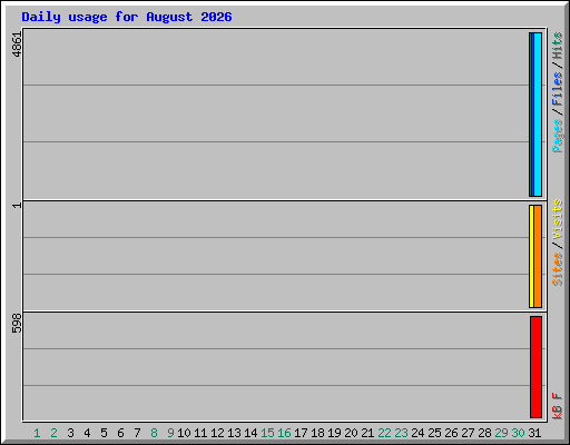Daily usage for August 2026