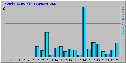 Hourly usage for February 2020