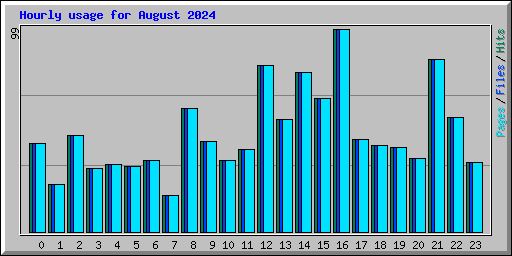 Hourly usage for August 2024