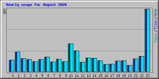 Hourly usage for August 2026